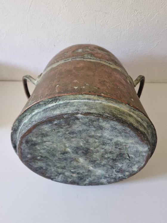 Image 1 of Grande vaso di rame antico con patina