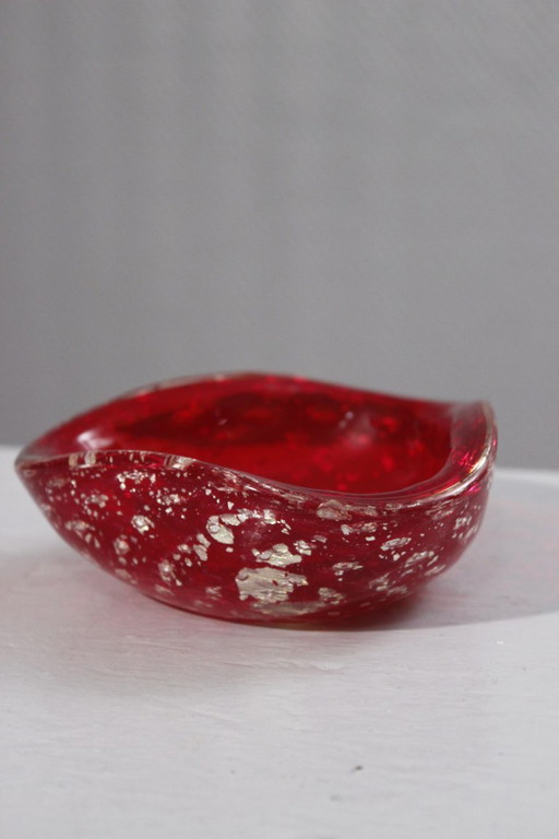 Murano aventurine trinket tray, Italy, circa 1970, Barovier Seguso style design