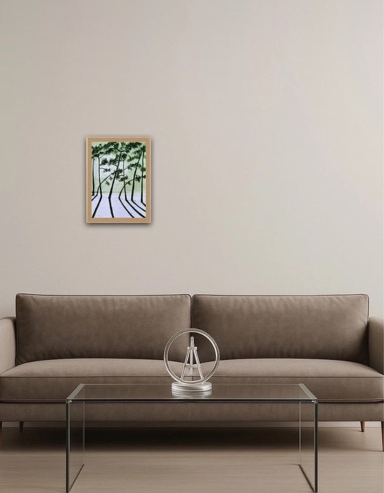 Image 1 of Encre vert olive sur papier blanc 250g.  30x21cm