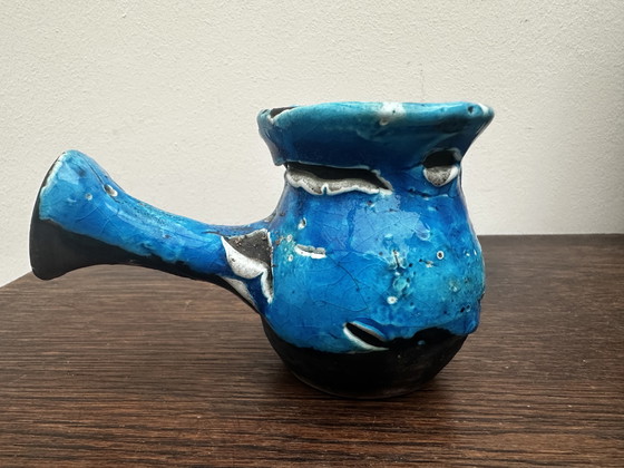 Image 1 of Vintage decoratieve kan - Keramiek Émaux des Glaciers Atelier du Cyclope Annecy