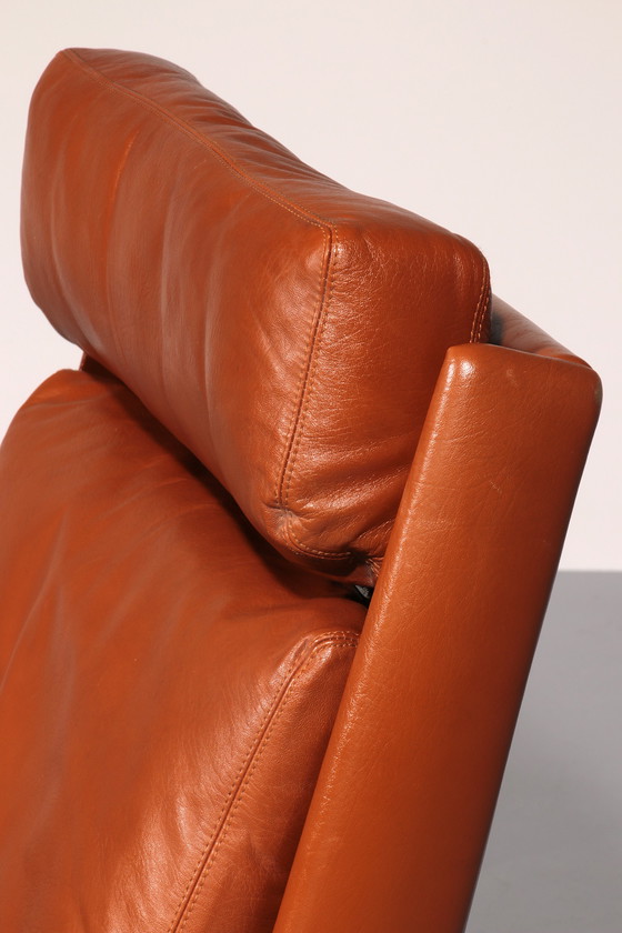 Image 1 of Cognac Leder COR Swing Lounge Stuhl mit Ottomane von Adolf & Schöpfer 1976