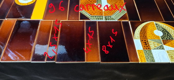 Image 1 of Roger Capron (1922–2006) – Set aus 112 glasierten Keramikfliesen – 1970