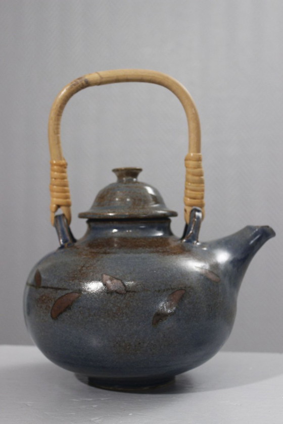 Image 1 of Taber Workshop in Vallauris - Japanese-style stoneware tea set, 8 pieces, France, 1970s