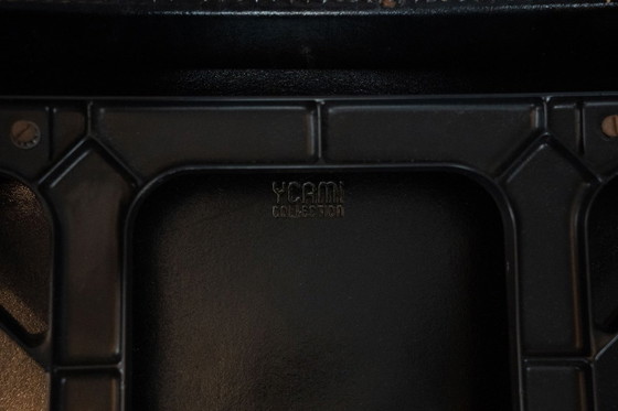 Image 1 of Postmodern Set of ten leather dining chairs by Antonello Mosca for Ycami. Italy 1980s