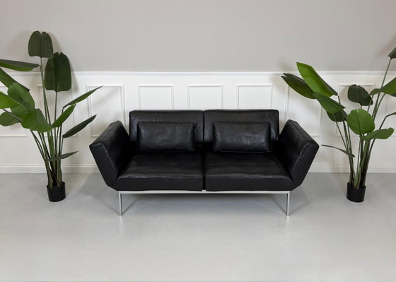 Image 1 of Brühl Roro Soft Sofa Leder Schwarz Garnitur Schlafsofa
