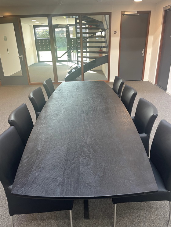 Image 1 of Dining Room Set Table Danish Oval 300 cm and 8 Chairs Toledo (Black)