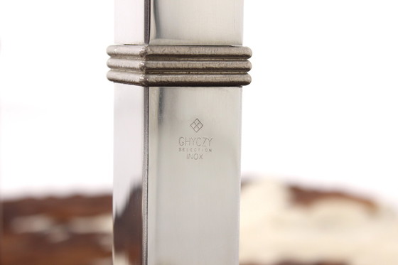 Image 1 of as new, Peter Ghyczy T29 "Biri" Coffee Table / Table basse, nouveau plateau en verre, cadre en acier inoxydable