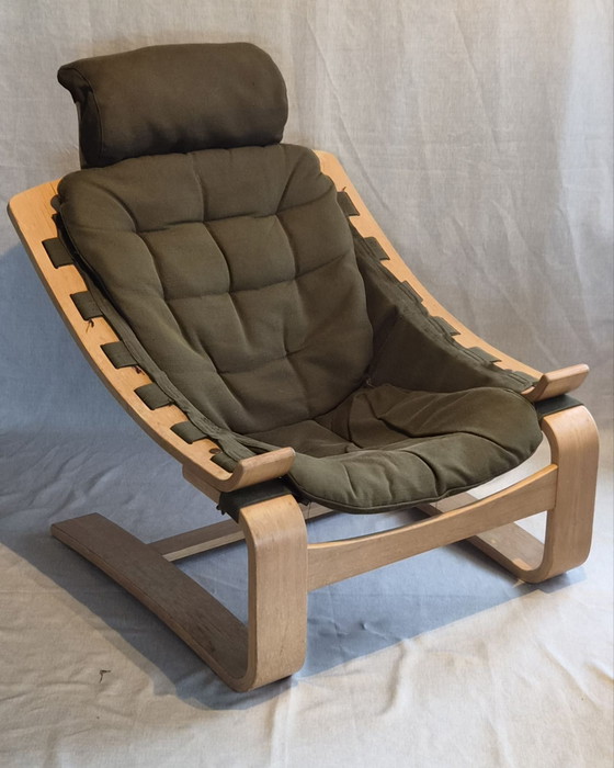 Poltrona Lounge Vintage 'Kroken' Åke Fribytter – Nelo Möbel, Poltrone, Oro, Tela (photo 7 of 15)