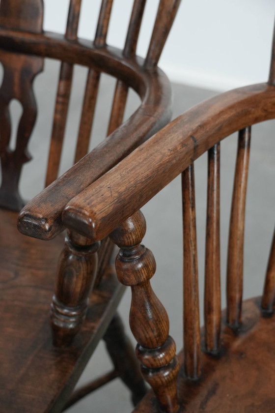 Image 1 of 4 x Antieke Engelse Windsor lowback stoel