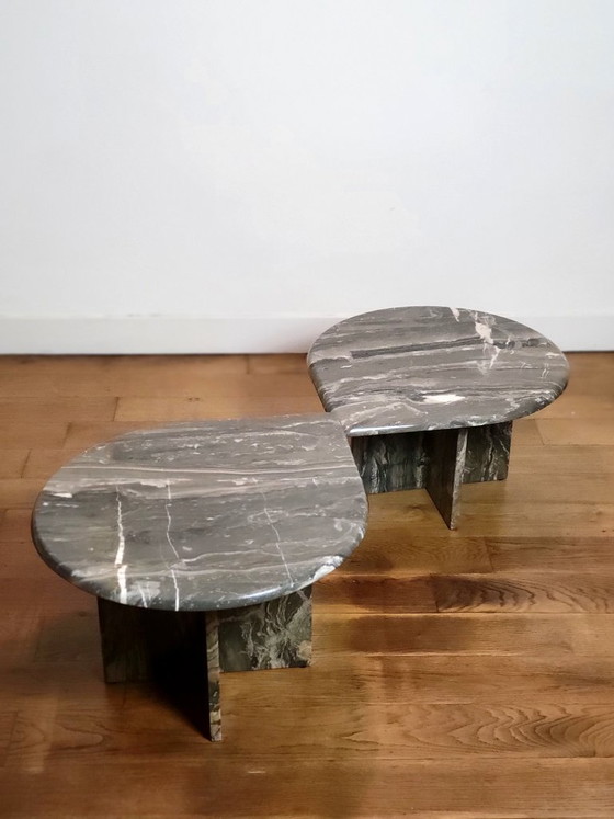 Image 1 of Vintage organically shaped marble side tables, Germany 1970