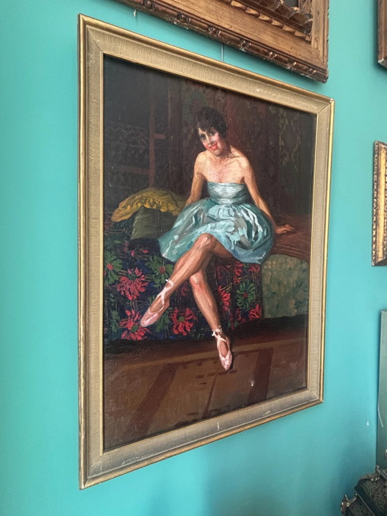 Oil on Canvas Ballerina Portrait, Neapolitan School, 1940s – Paintings & Drawings (photo 11 of 13)