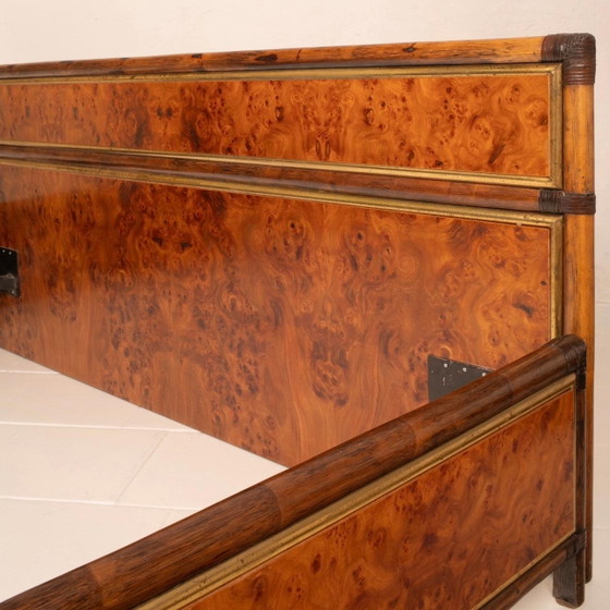 Cama King Size Alberto Smania Marango en Madera de Raíz y Latón Mid Century 1967 – Colchones y somieres (photo 17 of 20)