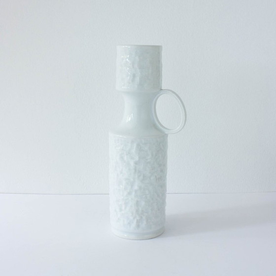 Image 1 of Royal KPM Porzellan White Glossy Porcelain Handled Vase, 1970s