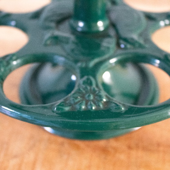 Image 1 of Porte-œufs vintage en fonte verte : design français
