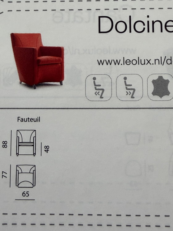 Image 1 of Leolux Dolcinea rood leer met hocker