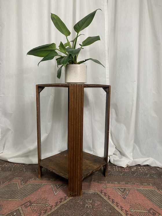Table d'appoint/support à plantes Art Déco en bois – Porte-plantes, Wood (photo 5 of 10)
