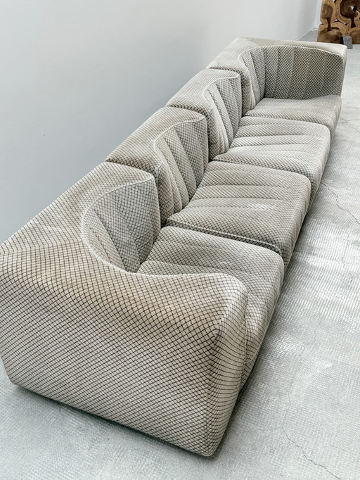 TITO AGNOLI FOR ARFLEX "MODEL 9000" COTTON MODULAR SEATING GROUP SOFA CHAIR, ITALY 1970s