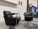 2 sillones Leolux Scylla de cuero negro