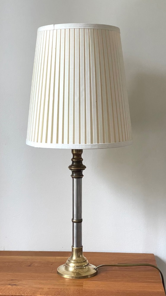 Image 1 of Stahl- und Messinglampe aus den 1970er Jahren