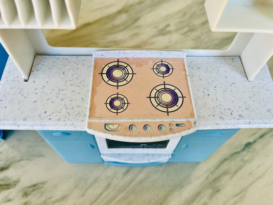 Image 1 of rare blue barbie retro vintage kitchen accessories mattel 1998 doll toys european version