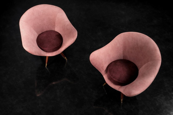 Image 1 of Vintage Mid-Century Space Age Velours Loungeset van Paged, 1972, set van 3