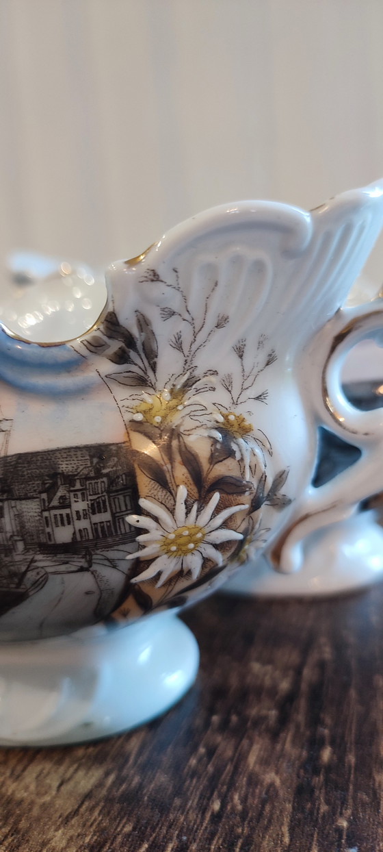 Image 1 of Par de cuencos antiguos de loza "St-Valery-sur-Somme" 1930