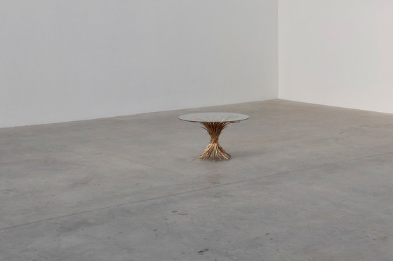 Image 1 of Hollywood regency gilded corn sheaf side table "coco chanel", Italy 1960s