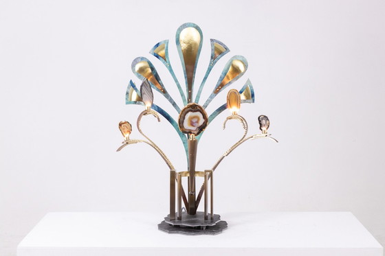 Image 1 of Lampe-Sculpture With Agates - Work by Artisan d'Art