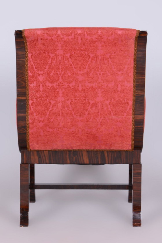 Restored Art Deco Armchair, By Pavel Janák, By PUD, Oak, Czech, 1910s – Textile, Wood (photo 3 of 14)
