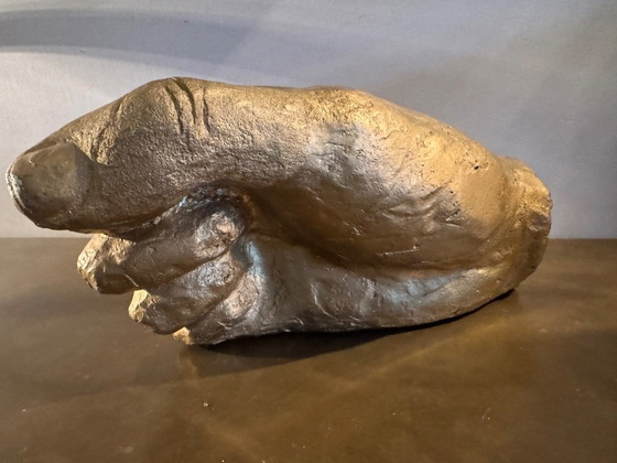 Image 1 of VINTAGE GRÓTE HANDGEMAAKTE HAND GOUD KUNSTACADEMIE 