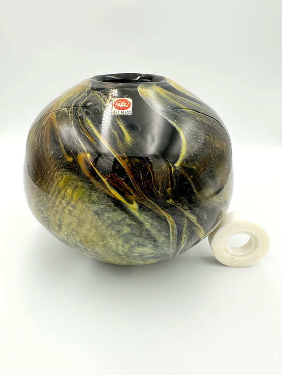 Image 1 of Grande vaso in vetro artistico Iwatsu soffiato a bocca, Giappone