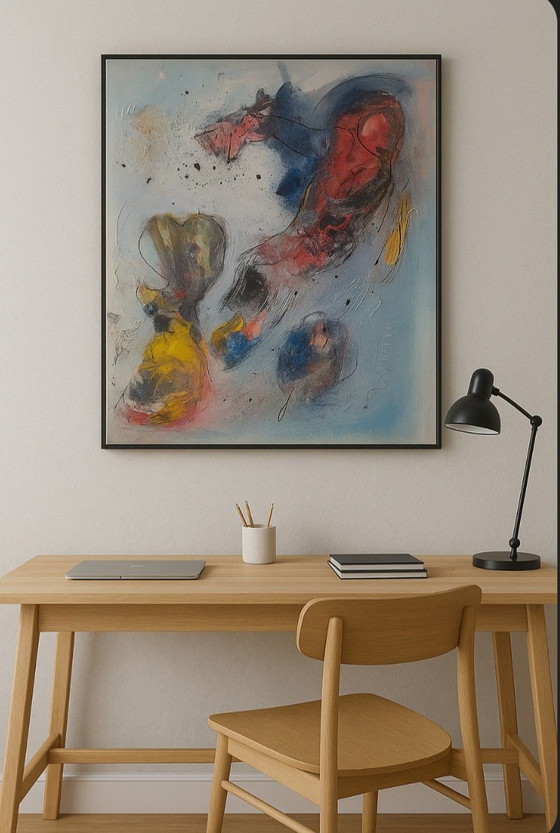 Image 1 of Skating white Fear,abstract,mixed media