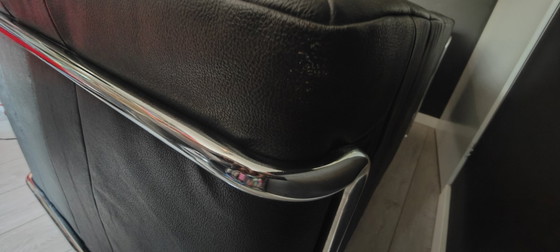 Design Leather Couches Set, Bauhaus / Chrome Retro vintage, Silver (photo 18 of 21)