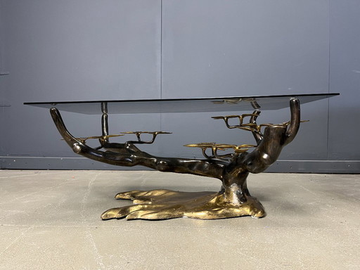Bronze bonsai coffee table by Willy daro, 1970s