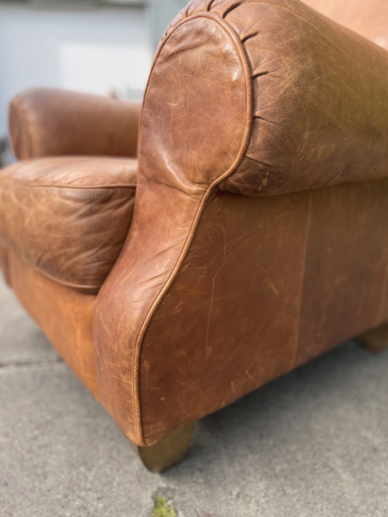 Image 1 of Fauteuil club vintage en cuir - Design italien