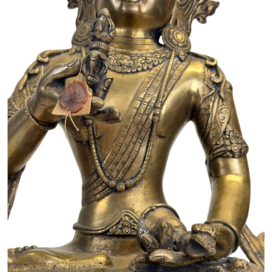 Esculturas monumentales tibetanas de Vajrasattva – Bronce dorado al fuego, influencia Newar y sello nepalí – (photo 4 of 11)