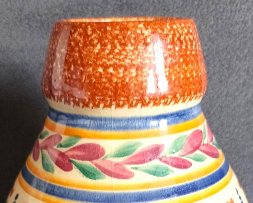 Vaso in terracotta Quimper – HB Quimper – Modello 510, decorazione C.C. – Circa 1955/1965