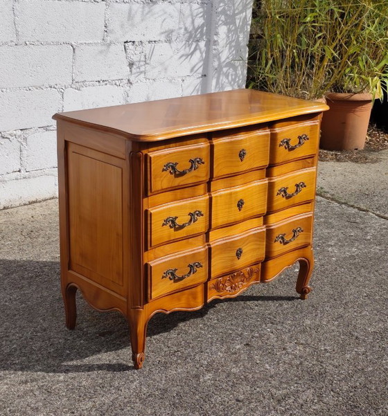 Vintage Franse ladekast van kersenhout - Commode - Louis XV-stijl - jaren 70 – Ladekasten, Metal, Other (photo 3 of 22)