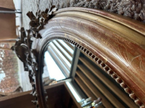 Image 1 of Rare antique oval mirror