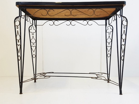 Image 1 of TABLE FORMICA PIQUE COEUR TREFLE CARREAU 1950 VINTAGE 50S ROCKABILLY 50'S