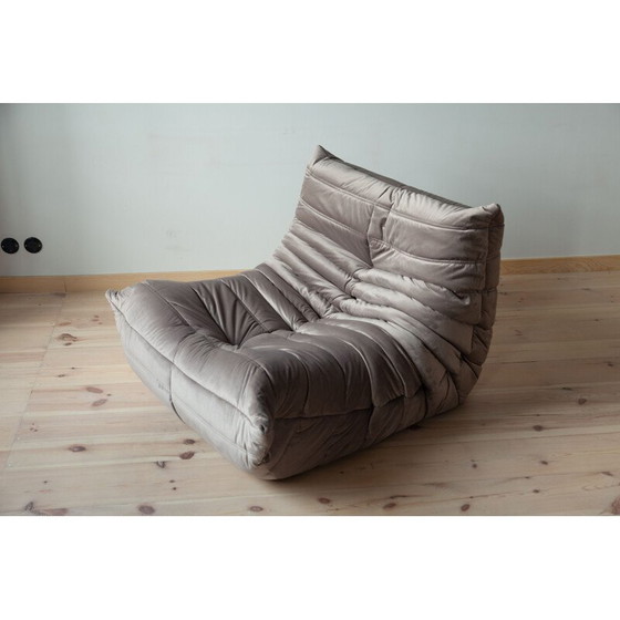 Image 1 of Ensemble de canapés Togo vintage pour Ligne Roset en velours gris 1970