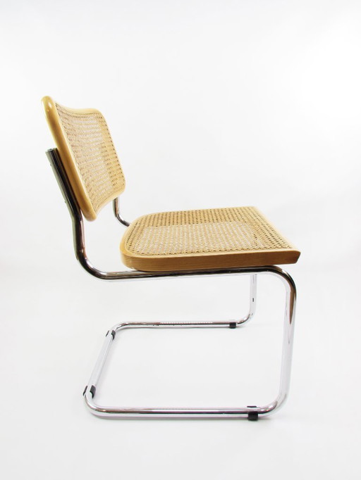 Sedia con struttura tubolare in stile Cesca, Made in Italy