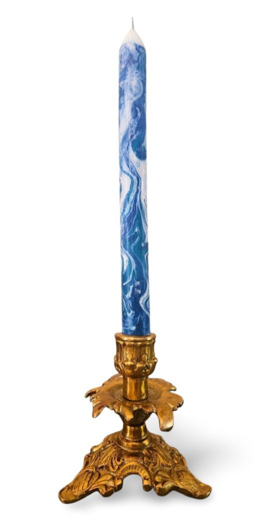 Antik Gold Kerzenständer - Barock Stil - Messing - 10 cm hoch - Dekorativer Tisch Kerzenständer