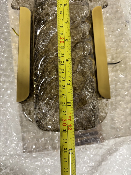 Image 1 of ¡Nuevo en caja! Juego de 2 lámparas de pared Kaiser Leuchten (modelo 11-1560-2111), cristal de Murano texturizado.