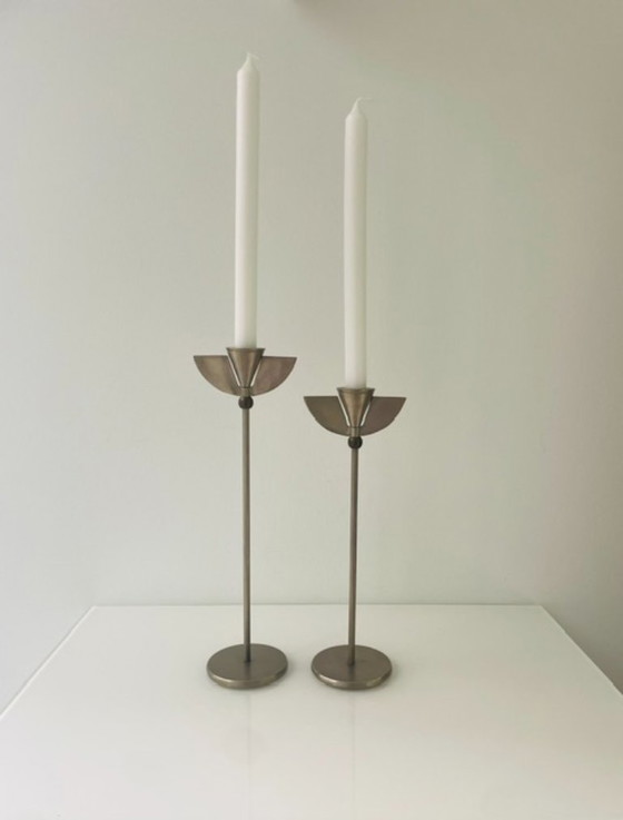 Image 1 of Vintage Memphis style candlesticks – set of 2