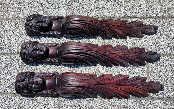 Image 1 of Cariatide scolpita in legno antico 3: Donna