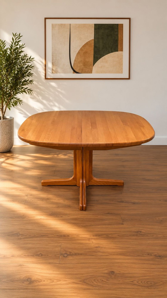 Tavolo e sedie LUBKE vintage design scandinavo – Lübke, Set da pranzo, Rattan, Tessile (photo 5 of 10)