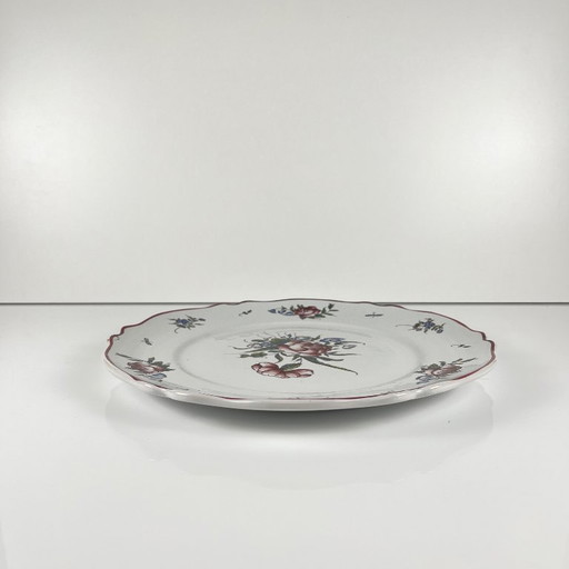 Handbemalter Kuchenteller mit Rosenmotiv, um 1960/70