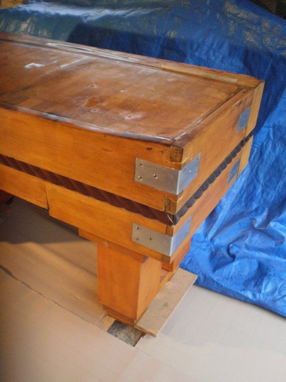 Image 1 of antique butcher table [1]