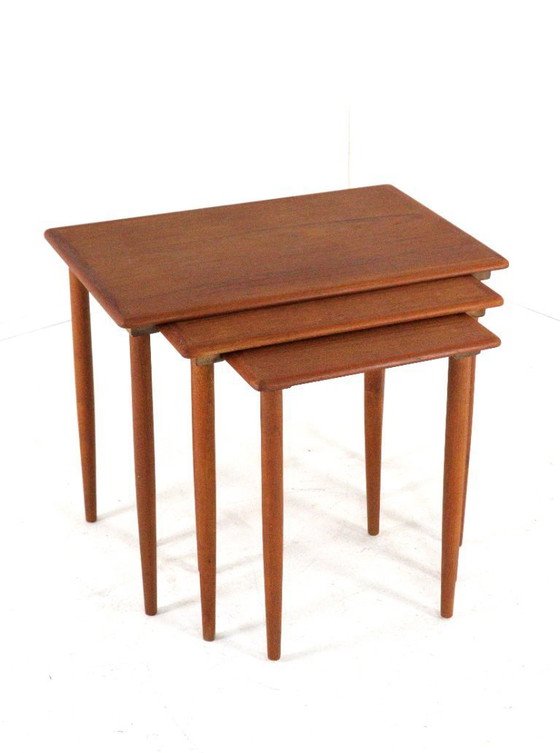 Image 1 of Set of nesting tables side tables Danish vintage